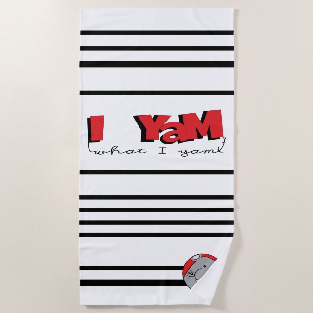 Beach Towel "I Yam What I Yam" (Front)