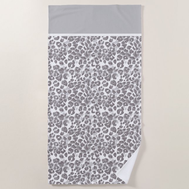 Beach Towel-Leopard Print Beach Towel (Front)