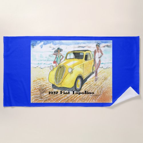 Beach Towel of 1937 Fiat Topolino