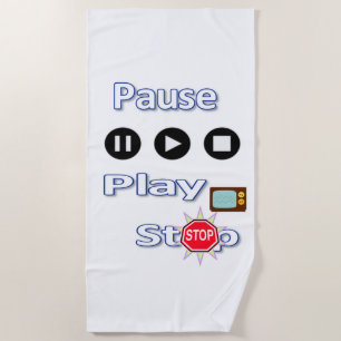 Beach Towel Play Pause Stop