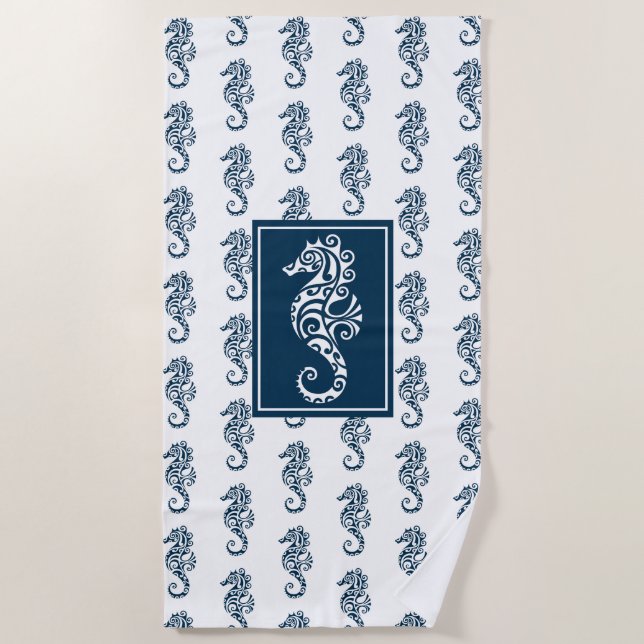 Beach Towel--Sea Horse Beach Towel (Front)