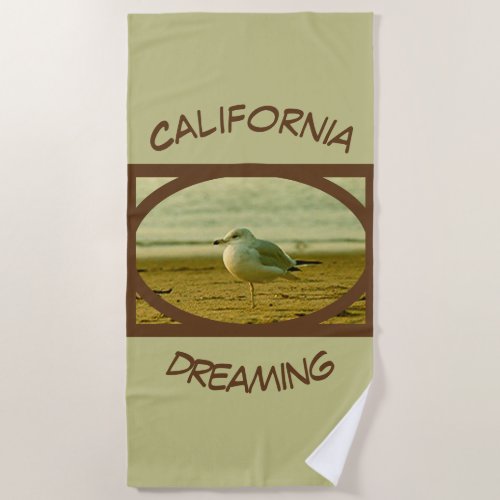 Beach Towel _ Seagull in Frame