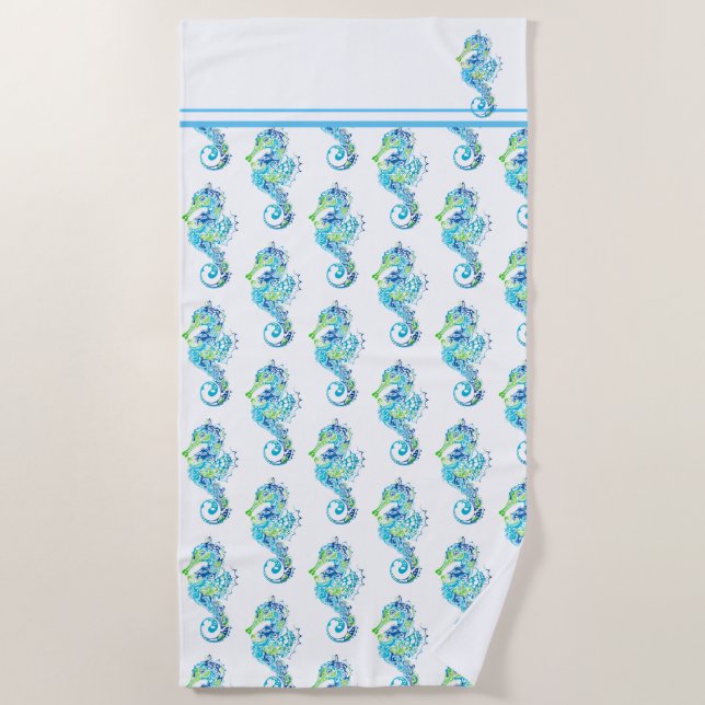 Beach Towel-Seahorse Towel (Front)