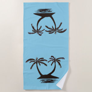 Beach Towel - Silhouettes of Tropical Island
