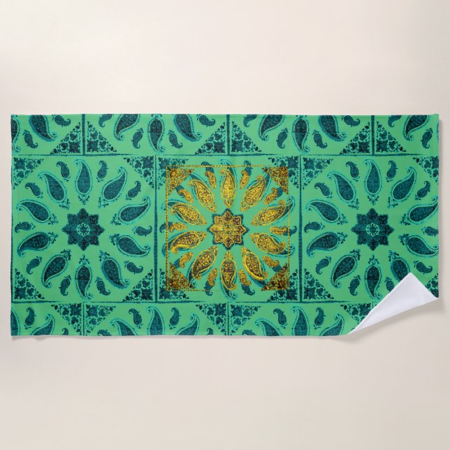 Beach towel Solar Medallion by megyarsh (Front)