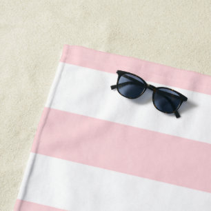 Beach Towel Spring Pastel Pink & White Stripe