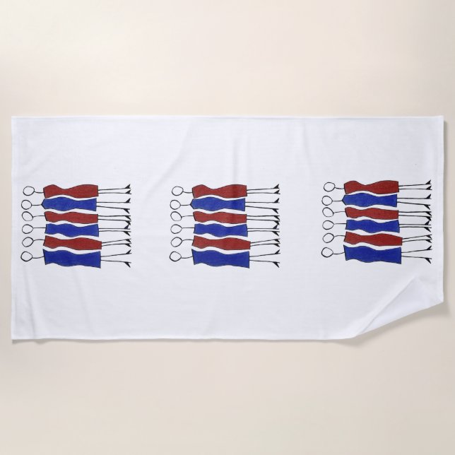 Beach Towel (Unique Hand-drawn) (Front)