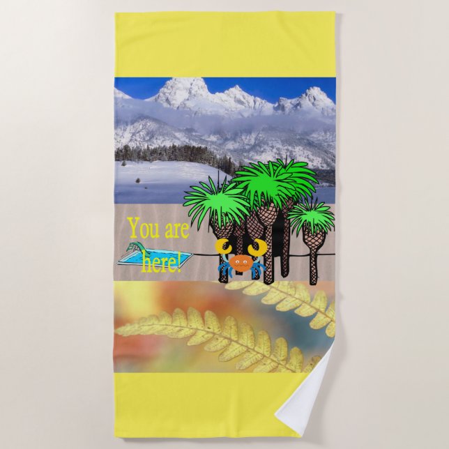 Beach Towel Winter Summer Fall You are here! (Front)