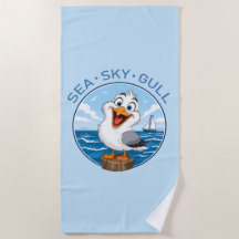 Beach towel with a seagull