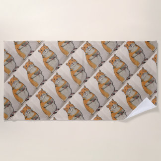 Beach Towel with yellow hamster