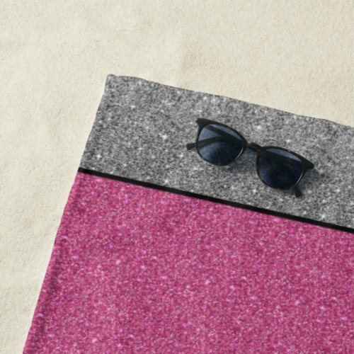 Beach Towels Beach Towels in PinkSilver Glitter