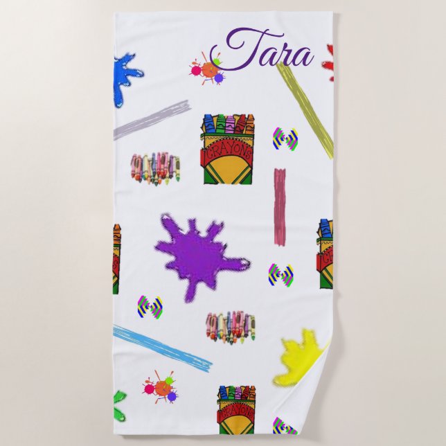 Beach towels Crayons (Front)