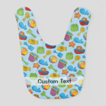 Beach Toys Icons Baby Bib