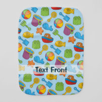Beach Toys Icons Baby Burp Cloth