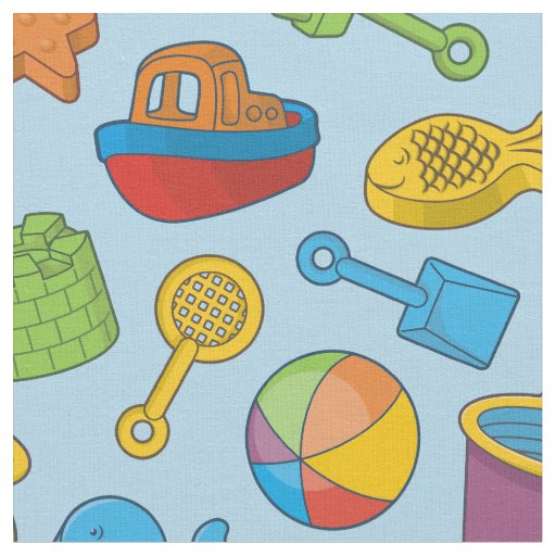 Beach Toys Icons Fabric