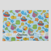 Beach Toys Icons Kitchen Towel