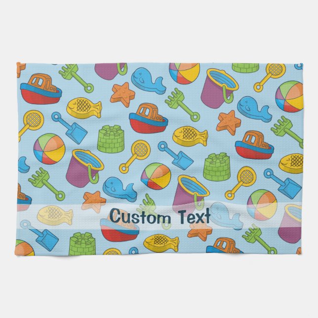 Beach Toys Icons Kitchen Towel (Horizontal)