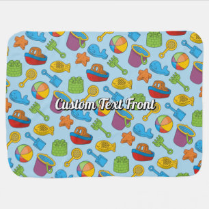 Beach Toys Icons Pattern Baby Blanket