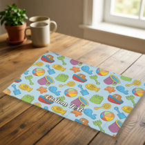 Beach Toys Icons Pattern Cloth Placemat