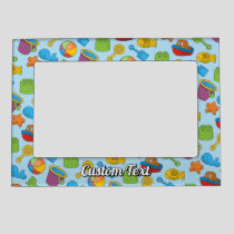 Beach Toys Icons Pattern Magnetic Frame