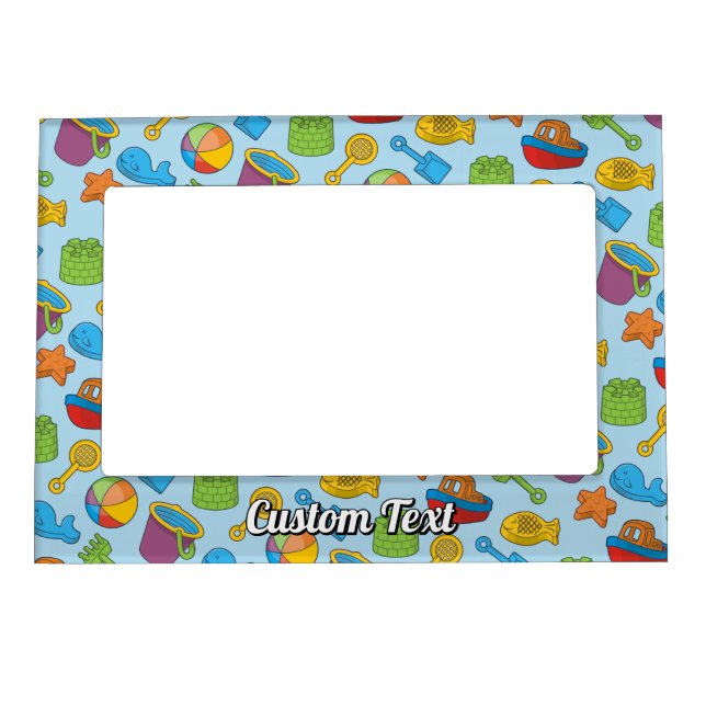 Beach Toys Icons Pattern Magnetic Frame (Front)