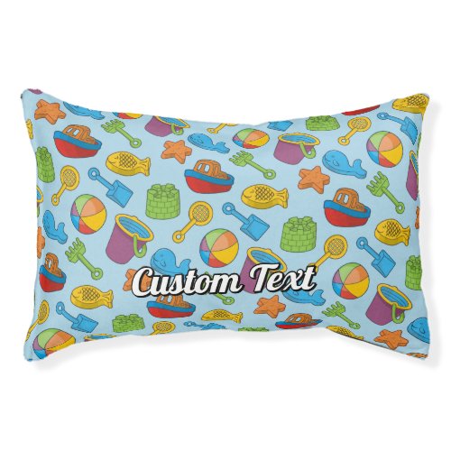 Beach Toys Icons Pattern Pet Bed
