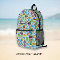 Beach Toys Icons Pattern Printed Backpack