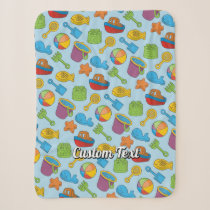 Beach Toys Icons Pattern Sherpa Blanket