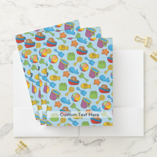 Beach Toys Icons Pocket Folder (In Situ)