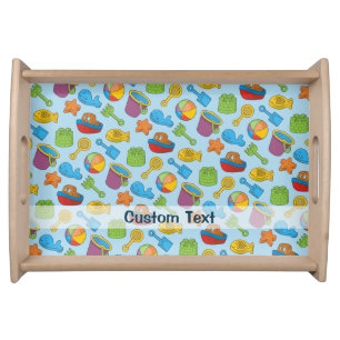 Beach Toys Icons Serving Tray