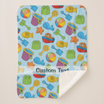 Beach Toys Icons Sherpa Blanket