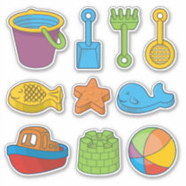 Beach Toys Icons Sticker