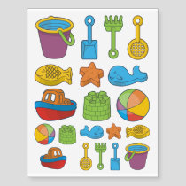 Beach Toys Icons Temporary Tattoos