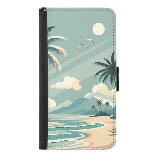 Beach travel samsung galaxy s5 wallet case