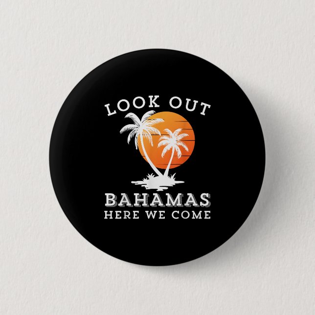 Beach Traveling Group Matching Spring Break Summer Button (Front)