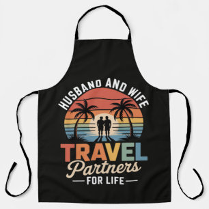 Beach Traveling - Husband and Wife Travel Partners Apron