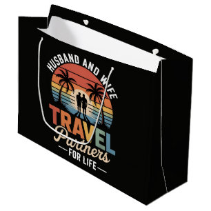 Beach Traveling - Husband and Wife Travel Partners Large Gift Bag