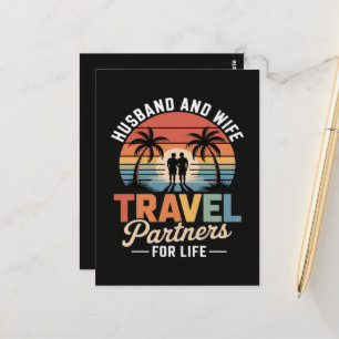 Beach Traveling - Husband and Wife Travel Partners Postcard