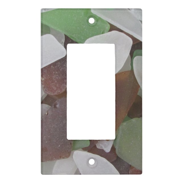 Beach Treasure Ocean Sea Glass Photograph Pattern Light Switch Cover (Front)