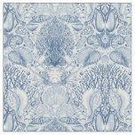 Beach treasures in blue fabric