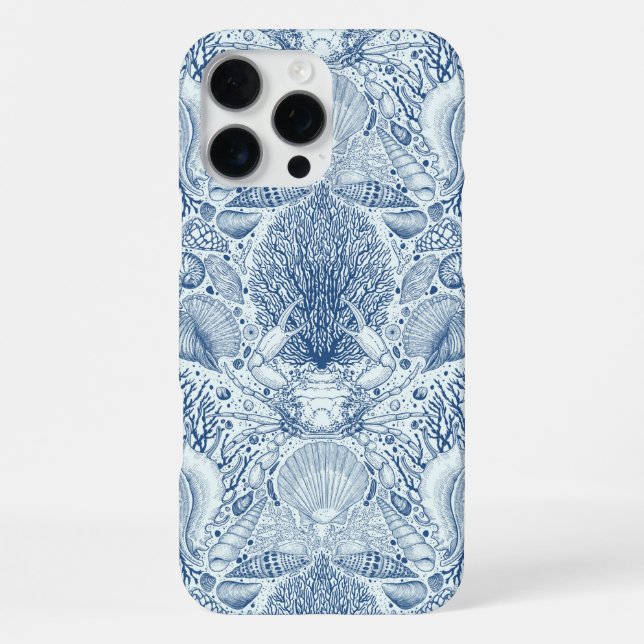 Beach treasures in blue iPhone case (Back)