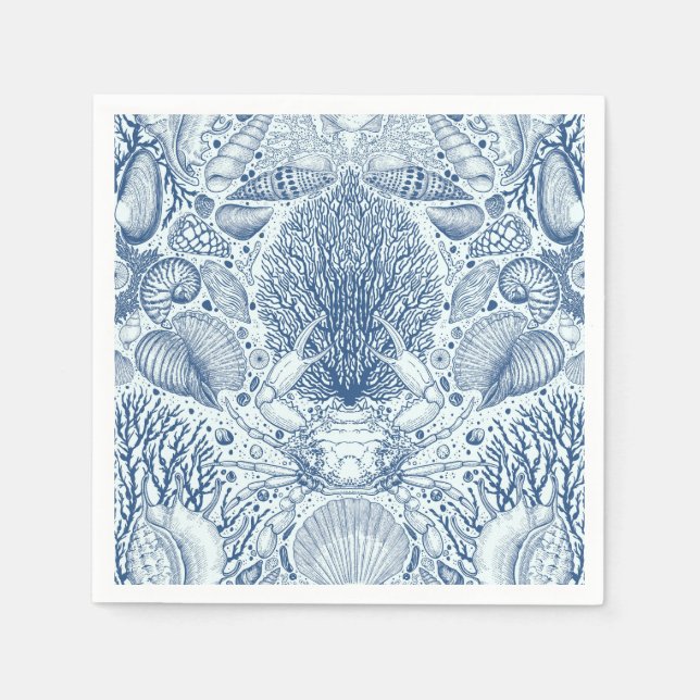 Beach treasures in blue napkins (Front)