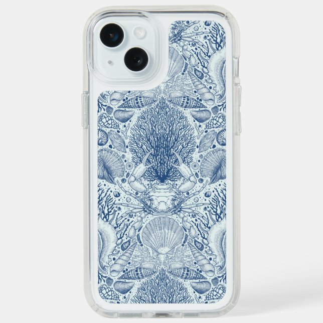 Beach treasures in blue speck iPhone case (Front (White))