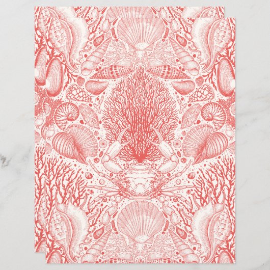 Beach treasures in coral red (Front/Back)