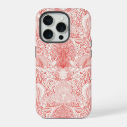 Beach treasures in coral red iPhone 15 pro case