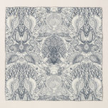 Beach treasures, seashells, crab, corals and seawe scarf<br><div class="desc">Hand-drawn vector illustration of sea shells corals,  crab,  and seaweeds</div>