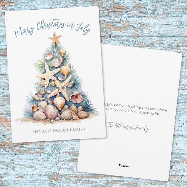 Beach Tree Christmas In July Holiday Card (Beach Tree Christmas In July Holiday Card)
