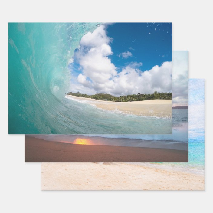 Seas The Day Beach Ocean Tropical Premium Gift Wrap Wrapping Paper Roll