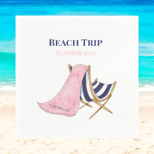 Beach Trip Beach Chair Reunion Custom Napkins