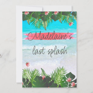 Beach Tropical Bachelorette Green Blue Invitation